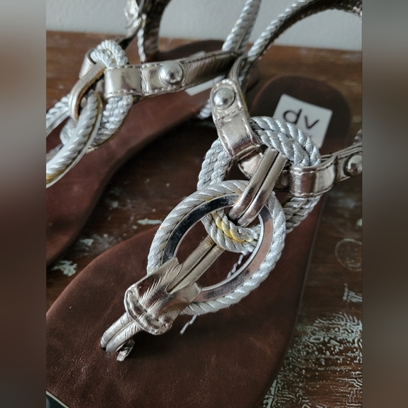 DOLCE VITA silver and brown rope sandals never worn - Picture 6 of 9